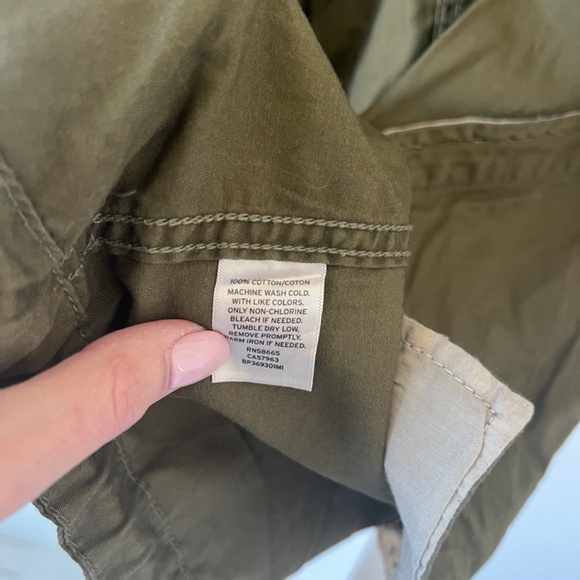 BP Green Cotton Hooded Drawstring Zipper Pocket Cargo Utility Jacket - Picture 4 of 4